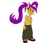 1girl female_only no_shirt original_character shantae shantae_(series) solo_female topless topless_female transparent_background