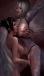 2girls aivelin angel_wings fingering genderswap huge_breasts monet_(one_piece) monster_girl nipples one_piece trafalgar_law yuri