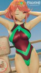  1girl 1girl 1girl 3d alluring bare_legs big_breasts bikini female_only foulveins heroine looking_at_viewer milf nintendo one-piece_bikini one_eye_closed pyra tagme xenoblade_(series) xenoblade_chronicles_2 