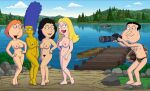  american_dad blackzacek bonnie_swanson breasts camera crossover erect_nipples family_guy francine_smith glenn_quagmire lois_griffin marge_simpson nude photoshoot pubic_hair pussy shaved_pussy the_simpsons thighs 