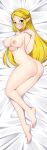  1girl alluring alternate_breast_size aqua_eyes ass bare_legs barefoot bed big_breasts blonde_hair blush braid breast_hold cleavage completely_nude completely_nude_female crown_braid dakimakura elf eyes_visible_through_hair female_only female_solo from_above hair_ornament hairclip hand_up high_res high_resolution hylian legs lindaroze long_hair looking_at_viewer looking_back lying lying_on_bed nintendo nipples nude nude_female on_bed on_side open_mouth patreon patreon_reward pointy_ears princess_zelda shy straight_hair the_legend_of_zelda the_legend_of_zelda:_tears_of_the_kingdom 