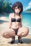  1female 1girl 1girl beach bikini bikini_bottom bikini_top commentary_request english_commentary female_only kono_subarashii_sekai_ni_shukufuku_wo! megumin spread_legs tagme 