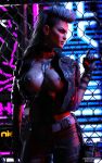 10:16 1girl 3d 3d_(artwork) 4k breasts cyberpunk cyberpunk_2077 dark dirt dirty dirty_skin erect_nipples female_focus female_only jacket looking_away medium_breasts neon_lights night nipples partially_clothed patreon patreon_username rogue_amendiares roosterart solo_female solo_focus standing subscribestar subscribestar_username video_game video_game_character video_game_franchise