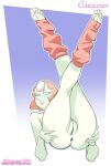 1girl 1girls 2021 anus ass bedroom_eyes blue_background blue_eyes cartoon_network chickpea colored crystal_gem feet female_only gem_(species) grabbing_own_ass greek_toe leg_warmers legs pearl_(gem) pearl_(steven_universe) pointy_nose pussy simple_background spread_cheeks steven_universe toes uncensored white_skin