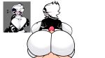  1boy 1boy1girl 1girl anon anonymous assjob big_ass big_breasts big_penis black_clothes fat_ass five_nights_at_freddy&amp;#039;s five_nights_at_freddy&amp;#039;s_2 marie_(cally3d) marionette_(fnaf) penis puppet_(fnaf) reference_image slime white_background white_hair white_skin 