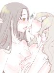  avatar:_the_last_airbender azula breast_grab ds-hina female_only french_kiss nude saliva_string ty_lee yuri 