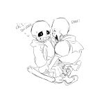 2020s 2021 2boys animated_skeleton bigger_male black_and_white brothers clothed cussing duo facing_another fontcest larger_male male male_only monster nervous papyrus papyrus_(undertale) papysans pixiv_id_3871107 profanity sans sans_(undertale) sitting_on_another sitting_on_lap skeleton sketch smile smiling smiling_at_another smiling_at_partner swearing sweat undead undertale undertale_(series) white_background
