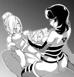  2_girls 2girls ass bondage breasts cinder_fall female/female female_human female_only hairless_pussy human human/human monochrome mostly_nude no_bra no_panties rwby spread_legs stockings strap-on tied vaginal vaginal_insertion winter_schnee yuri 