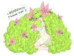  1girl ass flower flowers green_eyes green_hair hits long_hair personification pokemon see-through shaymin solo very_long_hair 