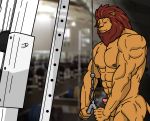  erection lifting lion male muscle nipples pecs solo 