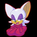 1girl bat big_breasts blue_eyes breasts clothed_female female female_only hair is is_(artist) oekaki open_mouth pixel_art rouge_the_bat sega sonic_*(series) sonic_the_hedgehog_(series) sweater upper_body white_hair