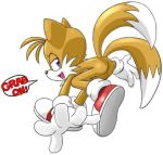 anus canine fox grab_on is is_(artist) male miles_&quot;tails&quot;_prower multiple_tails plain_background sega solo sonic_*(series) sonic_the_hedgehog_(series) testicles white_background