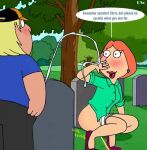  bottomless chris_griffin cumming cumshot family_guy graveyard incest lois_griffin mother_&amp;_son pissing uso_(artist) 
