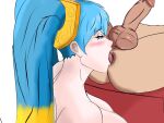  1girl blue_hair league_of_legends rimjob sona_buvelle tongue twin_tails 