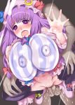  1girl against_glass blush breast_press breasts breasts_on_glass cap clothed_female_nude_male glass hat high_res highres huge_breasts huge_nipples long_hair mozuku_(djpw) navel open_mouth patchouli_knowledge pixiv_manga_sample purple_eyes purple_hair resized sex spread_legs stockings testicle testicles thighhighs touhou uncensored 