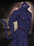  male muscle panther partially_clothed solo 