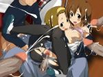  2girls 5boys anal clothed_sex k-on! multiple_girls penis sex torn_clothing 