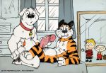  anal anal_penetration bed brian_griffin calvin_and_hobbes candle canine caught collar crossover dog family_guy feline furryrevolution gay glass group gut hobbes human hyper male overweight penetration penis 