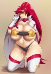 bandeau boots breasts cape cleavage curvy fat glasses gloves high_res highres huge_breasts kneel kneeling massive_breasts plump ponytail red_hair sagging_breasts smile stockings tattoo tengen_toppa_gurren_lagann tetrodotoxin thigh_boots thigh_high_boots thighhighs tubetop wink yellow_eyes yoko_littner 