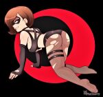  ass bra fishnets gloves helen_parr mask on_all_fours panties the_incredibles thighs 