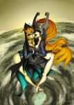  big_breasts breasts dual_persona hair hizzacked imp looking_at_viewer midna orange_hair pointy_ears red_eyes smile the_legend_of_zelda twili_midna twilight_princess 