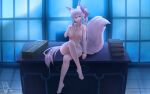  16:10_aspect_ratio 1girl 1girl 1girl animal_ear_fluff animal_ears ass big_breasts breasts completely_nude crossed_legs desk fate/grand_order fate_(series) fluffy_tail fox_tail high_resolution indoors kitsune kitsunemimi koyanskaya large_ass light-skinned light-skinned_female long_hair looking_at_viewer megane nipples nude on_desk paid_reward pink_hair pink_nipples short_hair sitting sitting_on_desk tail tamamo_no_mae_(fate) thanabis very_high_resolution 