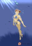  1girl air_bubbles big_breasts bikini capcom chun-li female female_only freediving human imdrtoxic ocean sea solo street_fighter swimming underwater water 