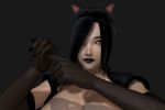  3d black_hair black_lipstick catgirl lipstick sircus teasing 