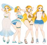  1girl absurd_res alluring alternate_costume ass big_breasts bikini blonde_hair clothed clothes gonzarez high_res nintendo pin_up princess_zelda the_legend_of_zelda the_legend_of_zelda:_tears_of_the_kingdom wide_hips 