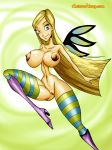  blonde_hair boots cartoonvalley.com cornelia_hale nipples pussy riff_(artist) solo thigh_high w.i.t.c.h. wings 
