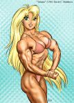 1girl beautiful_muscle_girl_tetsuko_(webcomic_series) big_breasts bikini blonde_hair dcmatthews green_eyes muscular muscular_female tetsuko_breckenridge