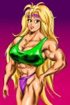 1girl beautiful_muscle_girl_tetsuko_(webcomic_series) big_breasts blonde_hair clothes dcmatthews green_eyes muscular muscular_female tetsuko_breckenridge