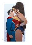  1boy 1girl ass_grab dc_comics justice_league looking_down rysketches sexy sexy_body shorter_male smile superman superman_(series) taller_female wonder_woman wonder_woman_(series) 