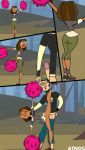 atnog black_eyes breasts brown_hair brown_skin cartoon_network courtney_(tdi) dark-skinned_female duncan_(tdi) freckles green_hair hourglass_figure latina mohawk_(hairstyle) penis punk short_hair spread_legs thick_ass thick_legs thick_thighs total_drama_island