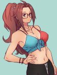  1girl android_21 breasts dragon_ball_z female_only glasses looking_at_viewer navel sexy 