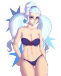  1girl bespectacled bow_bra bra equestria_girls female female_human female_only friendship_is_magic glasses humanized long_hair looking_at_viewer mostly_nude my_little_pony panties souladdicted standing sugarcoat 