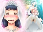  :d ahegao black_hair blush bridal_gauntlets bridal_veil bride desecration dreaming dress drooling earrings face flower garter_belt garter_straps hentai_seiheki_dominance_-_femdom_of_paraphilia jewelry licking_lips long_hair msize necklace open_mouth pubic_hair rolling_eyes saliva smile sweat thighhighs tongue tongue_out veil wedding wedding_dress white_legwear 