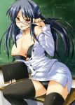  big_breasts breasts classroom female glasses partially_clothed teacher 