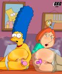  2_girls anal_dildo anal_insertion anal_masturbation crossover dildo_in_ass family_guy female_masturbation female_only gkg hairless_pussy lois_griffin marge_simpson masturbation panties panties_down pussy pussy_juice shaved_pussy the_simpsons thighs 