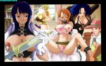 5_girls 5girls ball_gag baroque_works breasts chained chains collar collar_and_leash dildo femdom gag imminent_rape miss_doublefinger miss_goldenweek miss_valentine multiple_girls nami nami_(one_piece) nico_robin nipples one_piece onepieceofass panties rape slave strap-on torn_clothes underwear yuri