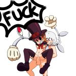 1boy 1girl anal character_request peacock_(skullgirls) sex skullgirls small_breasts top_hat