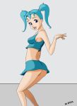  1_female 1_girl 1_human ass blue_eyes blue_hair breasts clothed female female_human female_only hair hairless_pussy human human_only jenny_wakeman looking_at_viewer mini_skirt my_life_as_a_teenage_robot no_panties pussy solo standing twin_tails upskirt zenu_(artist) 