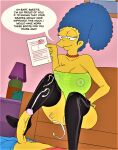  ass bart_simpson blue_hair boots cum cumming_penis erect_nipples_under_clothes erection footjob huge_breasts huge_penis incest issue_69 marge_simpson mother_and_son orgasm pearls see-through shaved_pussy the_simpsons thighs yellow_skin 