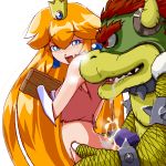  bdsm blonde_hair blue_eyes blush bondage bottomless bound bowser breasts breath crown cum doggystyle drooling long_hair looking_back mario_(series) monster nintendo open_mouth penis princess_peach rape saliva sex stocks super_mario super_mario_bros. torn_clothes uncensored 