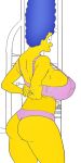  big_breasts blue_hair large_breasts marge_simpson milf the_simpsons yellow_skin 