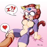  animal_ears big_breasts blush breasts furry kyatto_ninden_teyandee large_breasts melthehybrid penis polly_esther pov pururun pussy robot_girl samurai_pizza_cats tail 