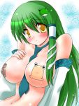  breasts female green_hair kochiya_sanae large_breasts long_hair necktie pasties sanae_kochiya sugina_fujitaka touhou 