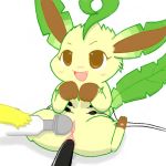  leafeon pikachu pokemon tagme white_background 