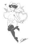 anthro big_breasts boots bouncing bouncing_breasts breasts cosplay daigo female female_only heart hyper lips mask milkette milkjunkie monochrome mouse ms_mowz nintendo nipples paper_mario* paper_mario:_the_thousand_year_door rodent solo_female video_games