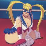 1girl 1girl 1girl ass big_ass big_breasts bishoujo_senshi_sailor_moon blonde_hair blue_eyes breasts butcherboy capcom choker cleavage clothed_female cosplay eye_mask female_focus female_only heart-shaped_choker long_hair muscle muscular muscular_female rainbow_mika sailor_moon_(cosplay) sailor_moon_redraw_challenge sailor_uniform skirt solo_female solo_focus street_fighter tagme twin_tails video_game_character video_game_franchise wrestling_boots wrestling_mask wrestling_ring
